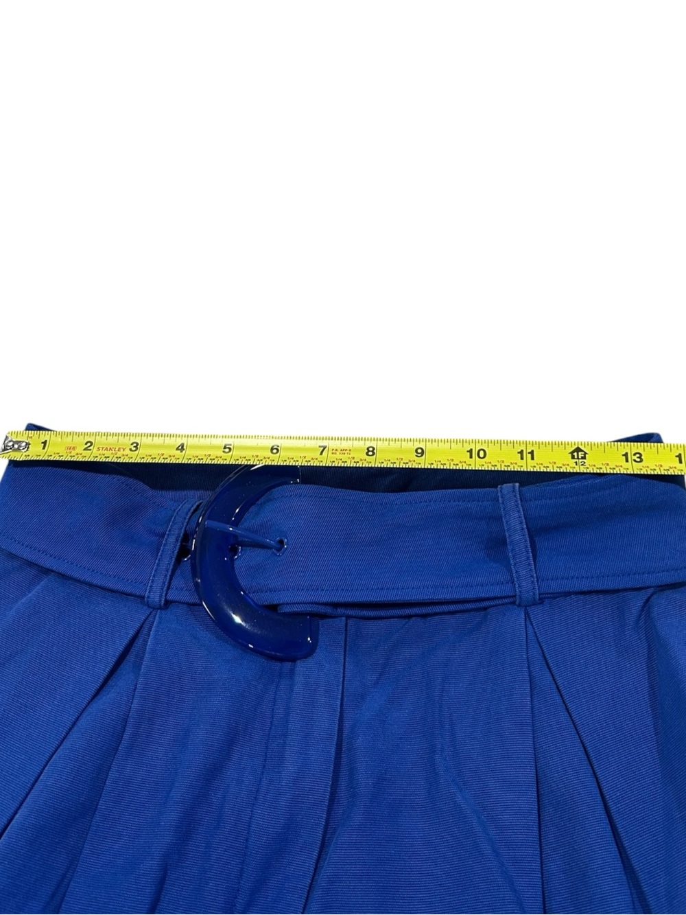FARM Rio Wide Leg Tailored Blue Pant Size Small Belted Trousers High Rise - Picture 12 of 16